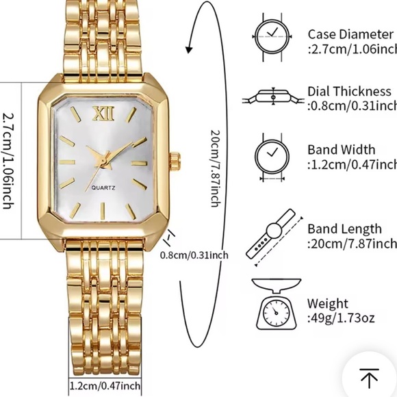 Simple square Gold and Purple Women\'s  Watch